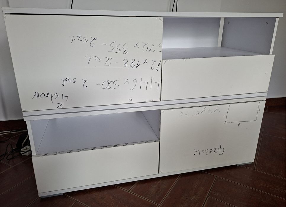 Szafka pod TV - front biały połysk nowy