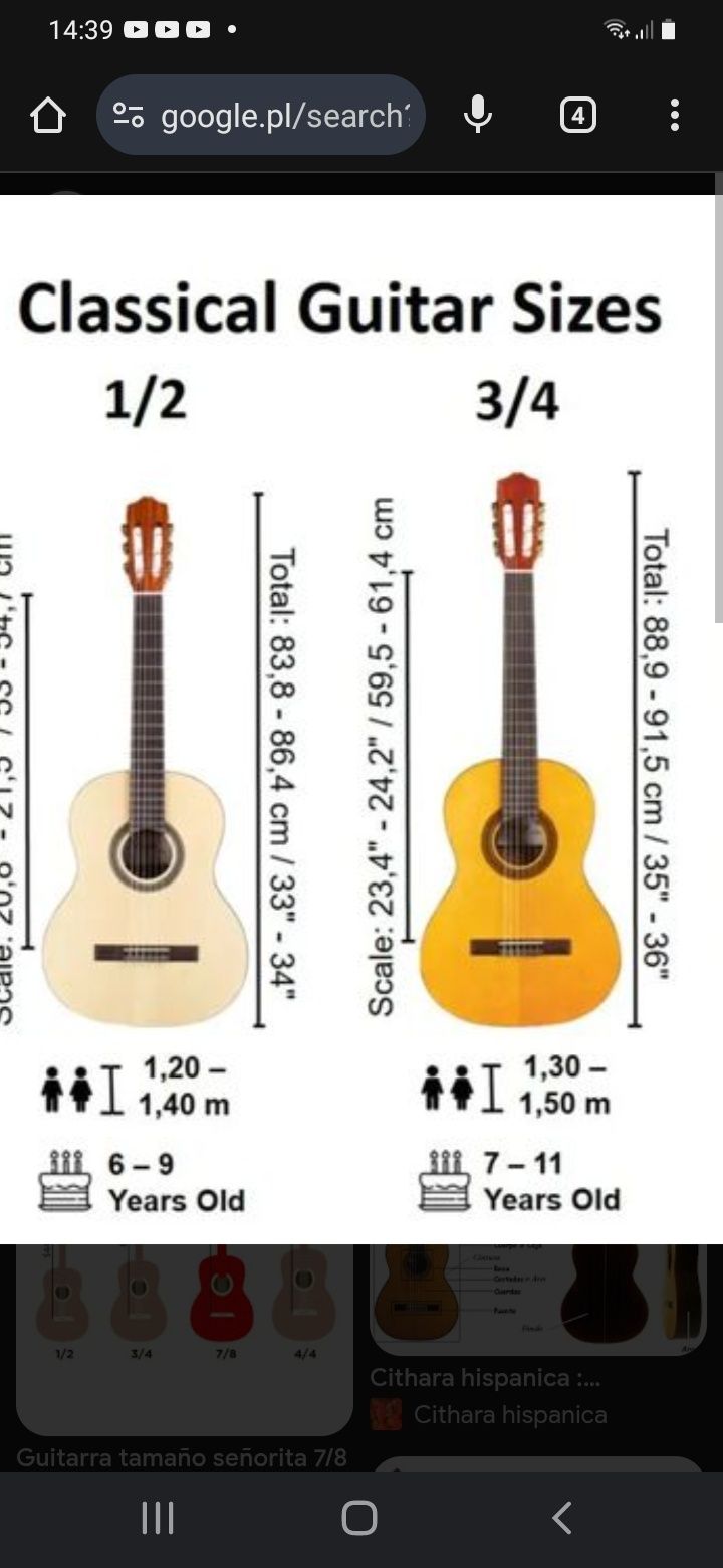 Gitara klasyczna dla dzieci plus stojak