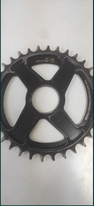 Pedaleira Rotor Kapic alumínio preto+ proteção + eixo + prato 34t