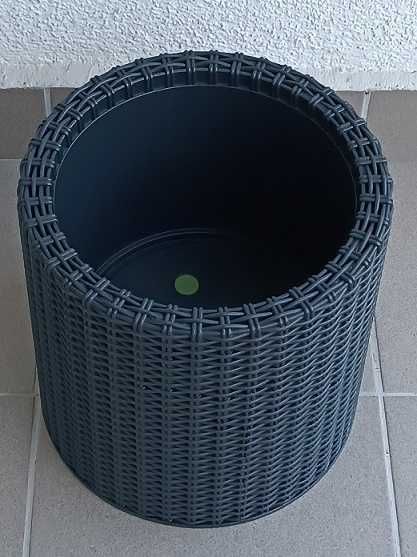 osłonka donica ze sztucznego rattanu średnia, nowa