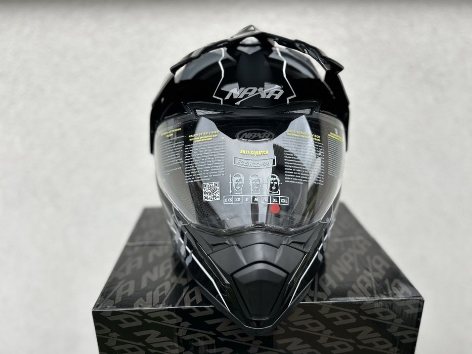 Kask motocyklowy enduro,quad,cross NAXA CO3 rozmiar L, Blenda, szyba!