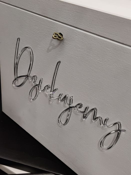 Skrzynka, pudełko na koperty, prezenty WESELE ŚLUB wieszaki para młoda