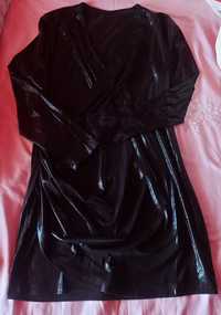 Tunika / sukienka mini połyskująca czarna r. UNI S M L XL