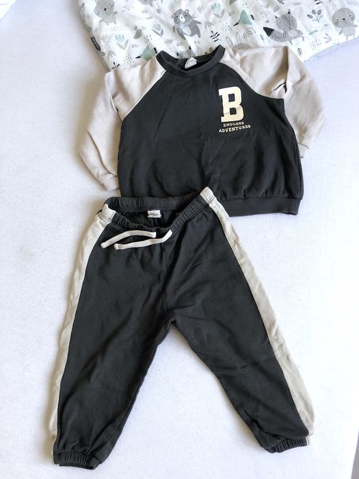 Dres dla chłopca spodnie i bluza H&M r. 92 grafit