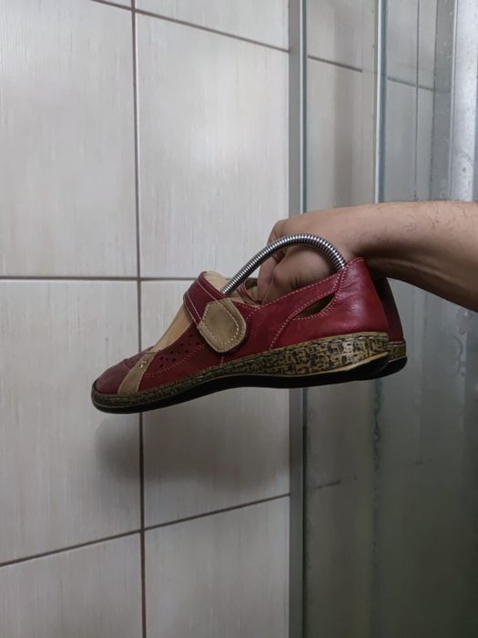 buty damskie 41 Chun Sen mokasyny na rzepy baleriny półbuty czerwone