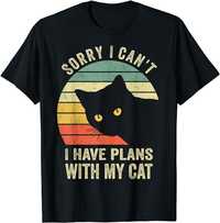 T-hirt engraçaca cat lovers Sorry I can't I have plans with my cat NOV
