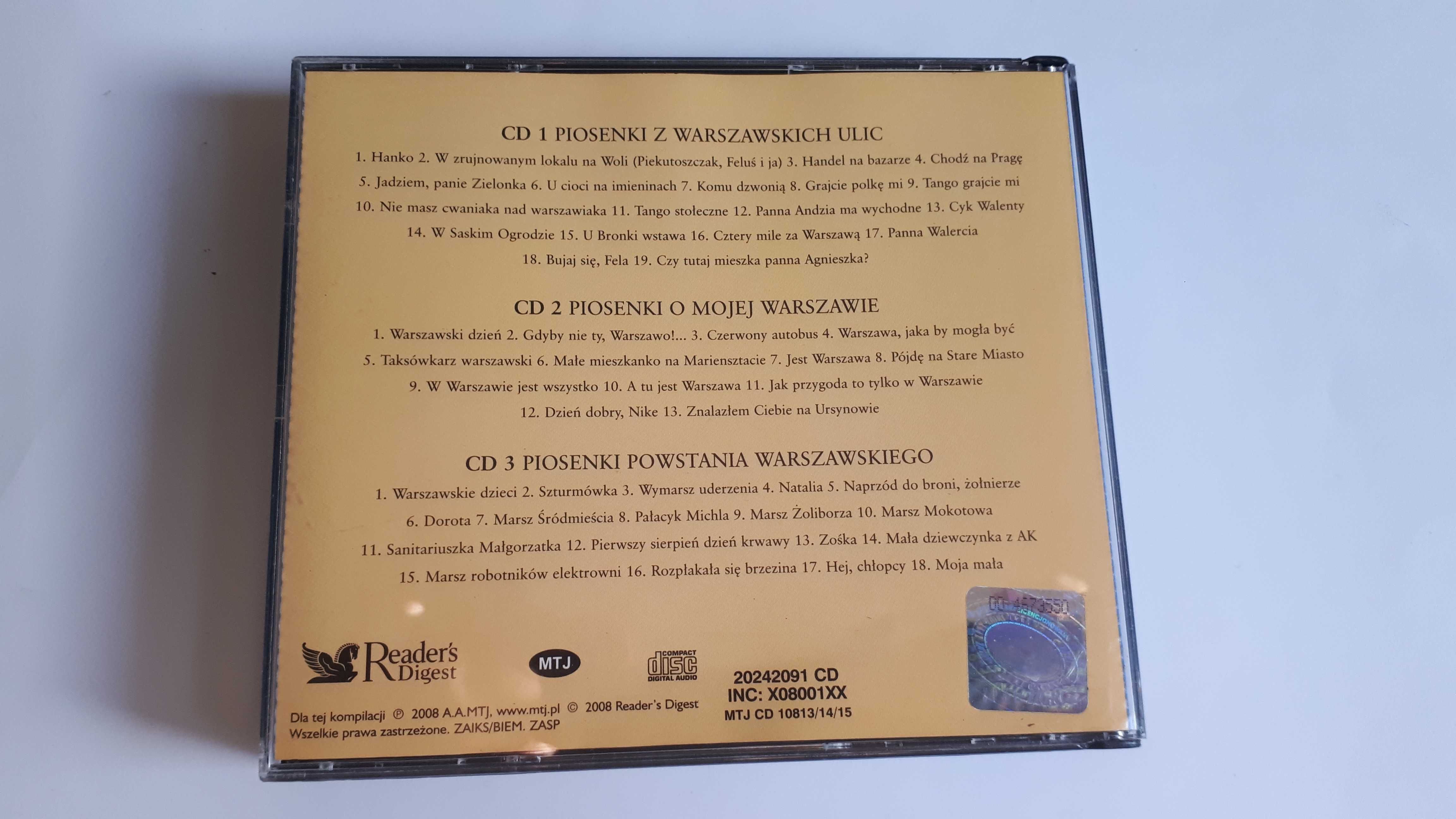 Album 3CD Piosenki o mojej Warszawie