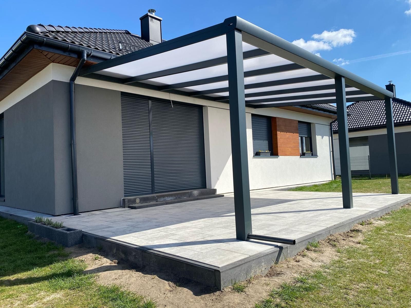 Zadaszenie Aluminiowe z Poliwęglanem 16mm 600x350 Taras , CarPort,7016