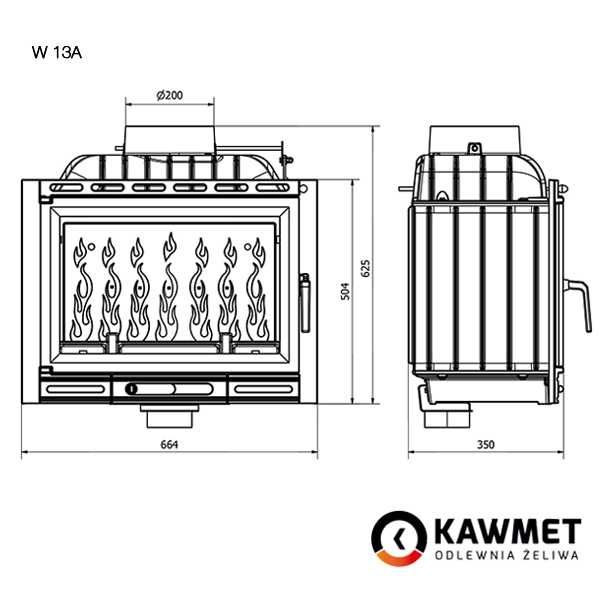 Камінна топка KAWMET W13A (11.5 kW) EСO(Безкоштовна доставка)