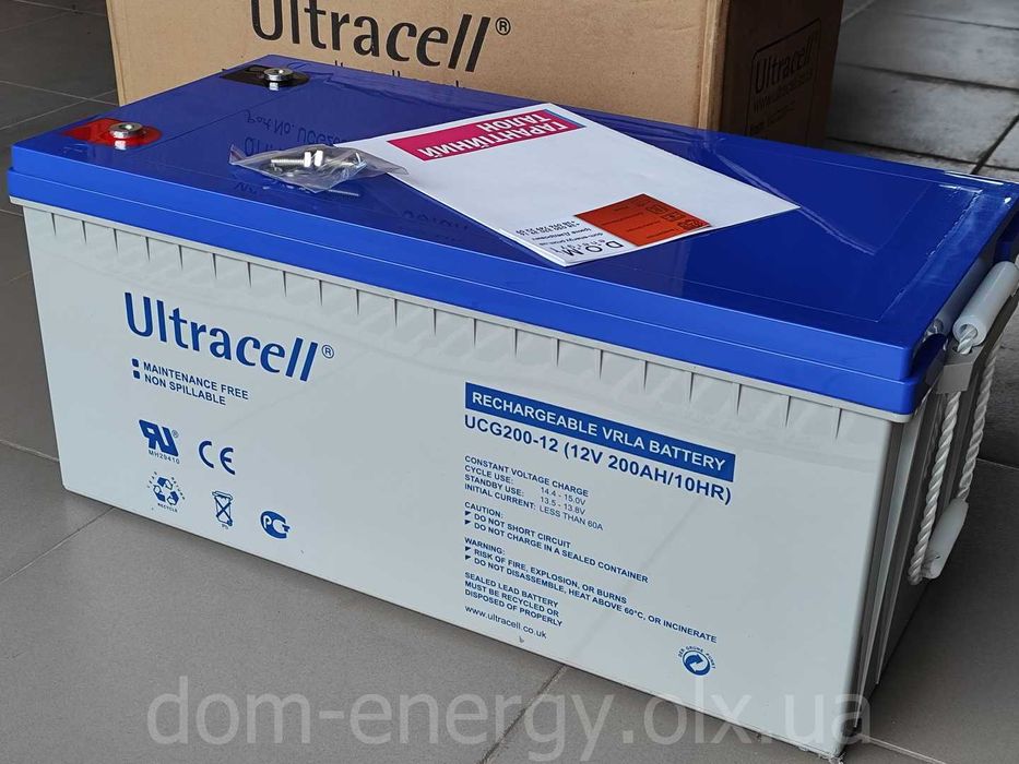 Аккумулятор гелевый UCG 200-12 V В 200Ah Ач GEL Акумулятор для ИБП ДБЖ