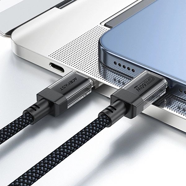 Kabel Acefast C12 USB-C / USB-C PD 60W 480Mb/s z nylonowym oplotem - c