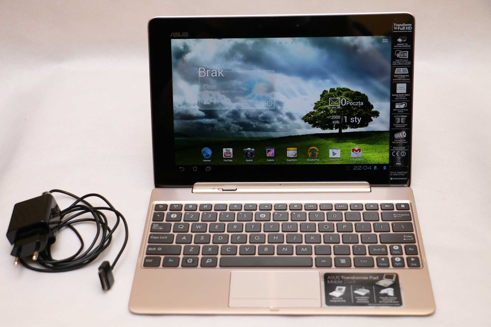 Tablet Asus Transformer Pad TF700T ze stacją dokującą