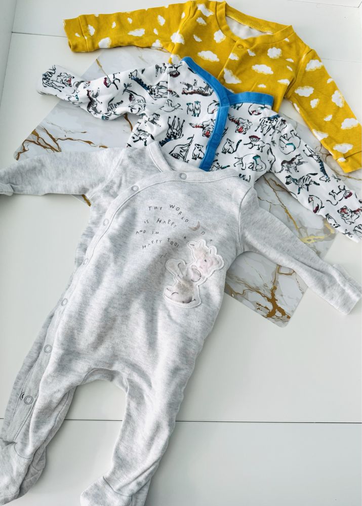 Paka ubrań dla chłopca r.62 zestaw ubranek wyprawka niemowlak