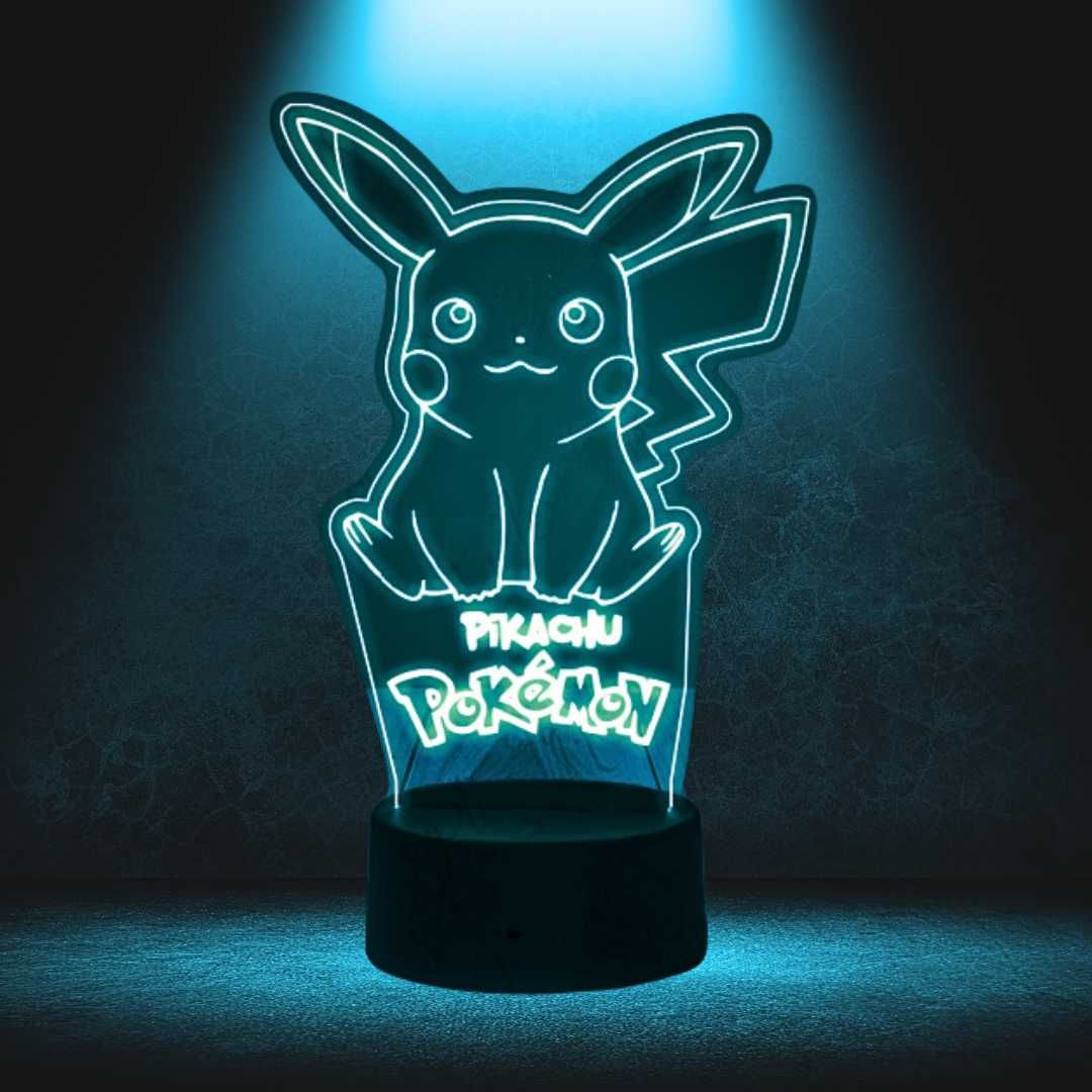 Lampka Nocna Biurkowa dla Dzieci Pikachu Pokemon Go Podświetlana