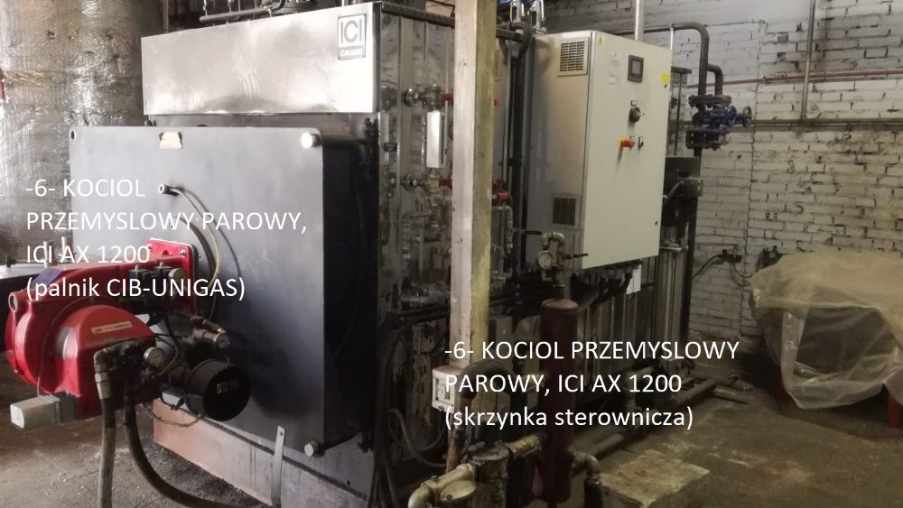 Kocioł parowy, przemysłowy, generator pary, wytwornica piec ICI AX1200