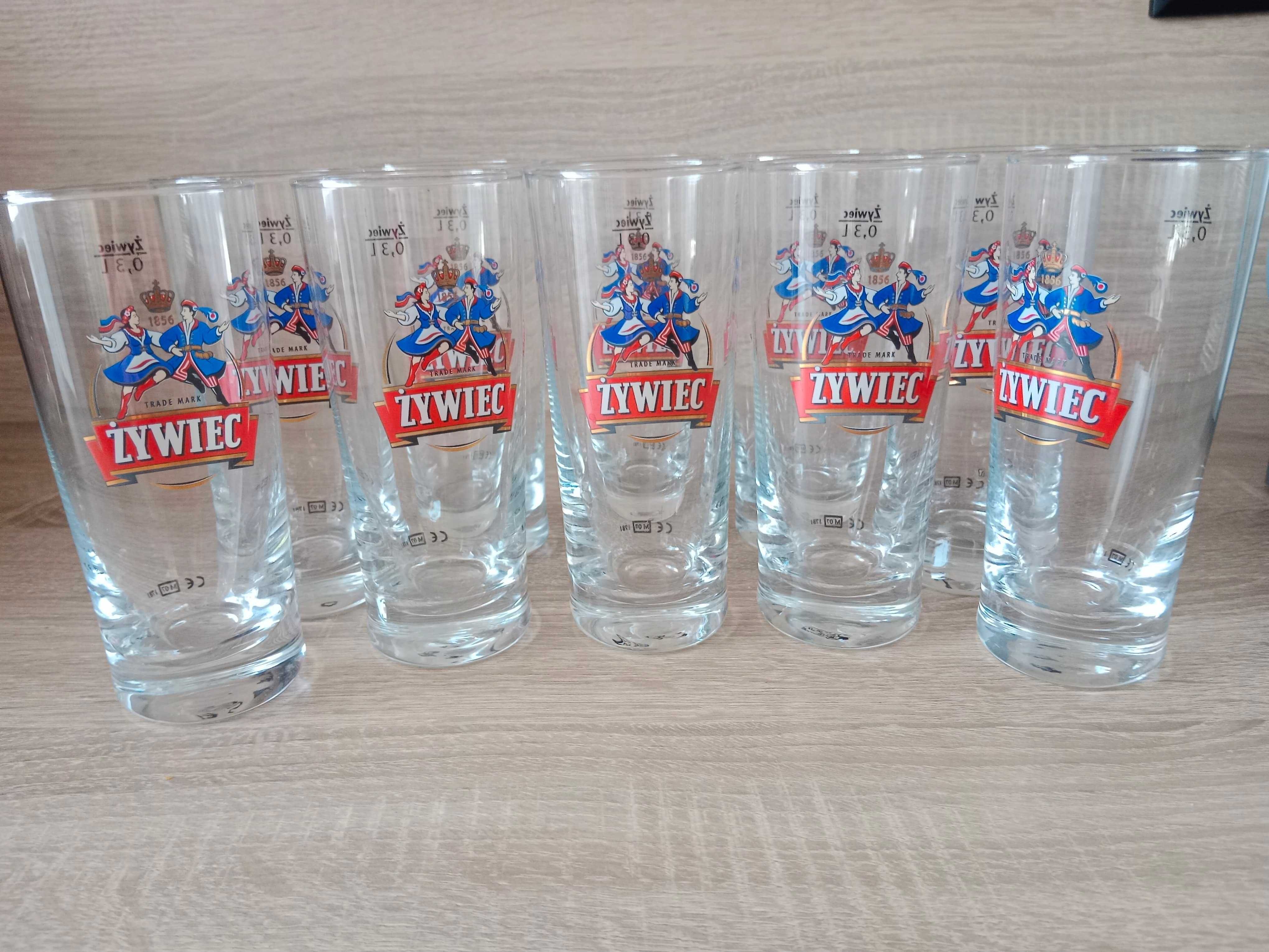 Szklane  szklanki   Żywiec (10 szt.)  do  piwa 0,3 l - NOWE