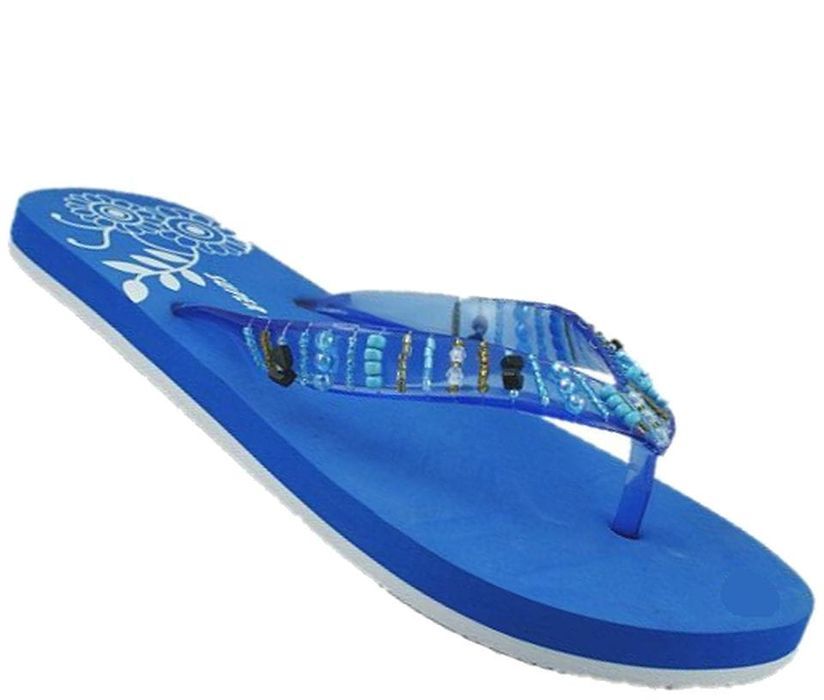 Stylowe klapki damskie japonki z koralikami A8080 BL roz. 41