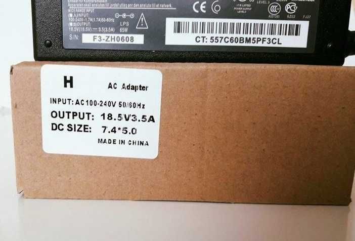 Блок Питания HP 18.5v 3.5a 65W (ОРИГИНАЛ) Зарядка для Ноутбука