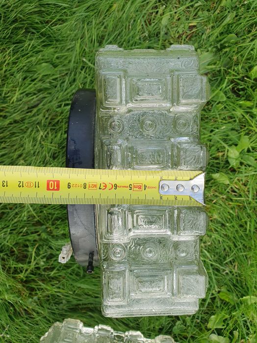 Lampa Extraordinary Cubistic Clear Glass Flush Mount Germany 1970s