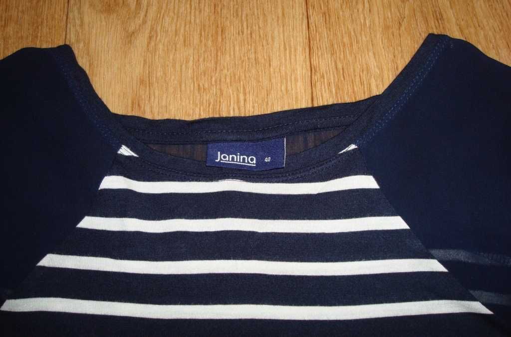 Красивая Janina женская футболка  в полоску вискоза шифон