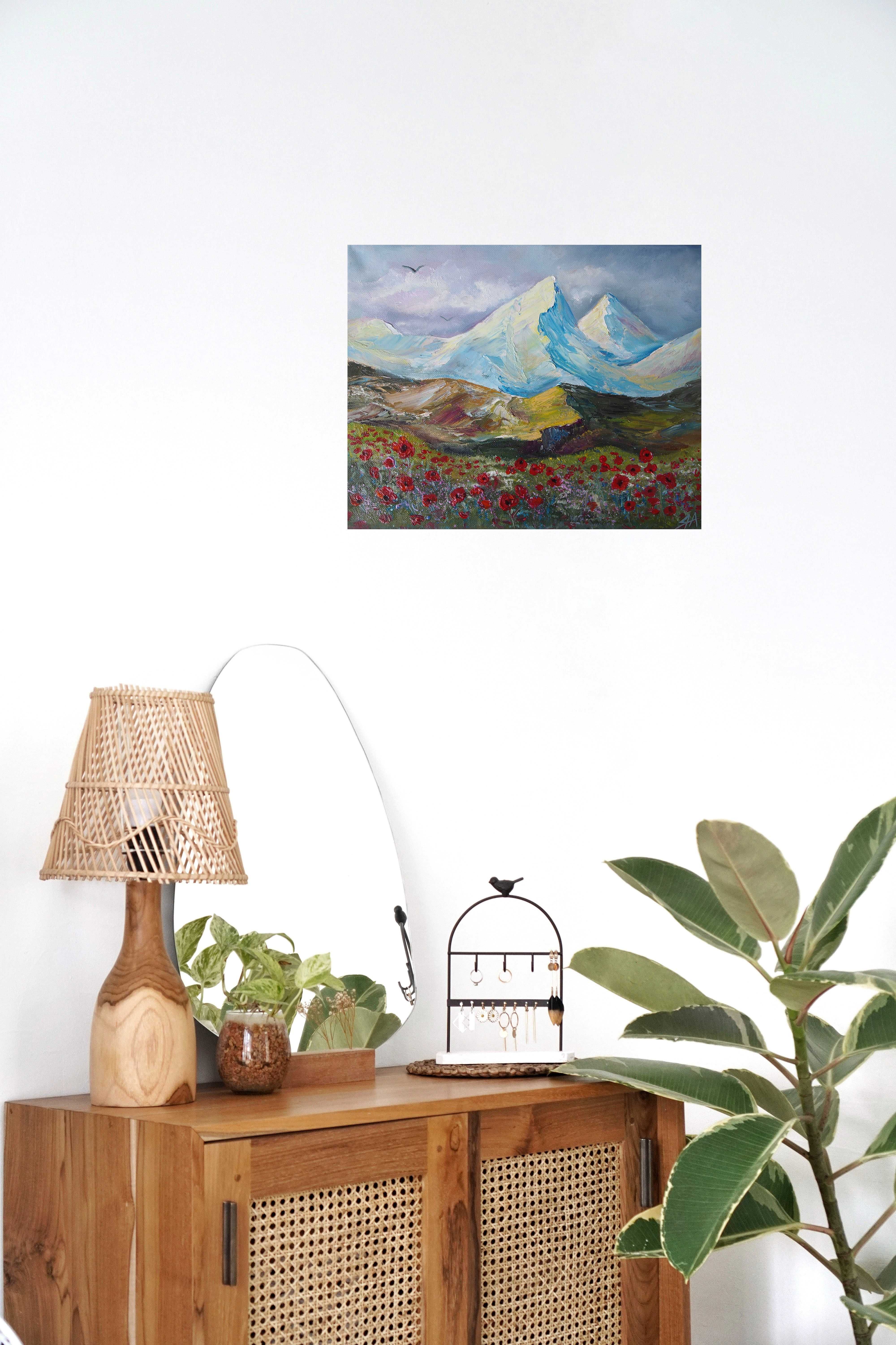 Obraz olejny na płótnie "Wiosna w górach"