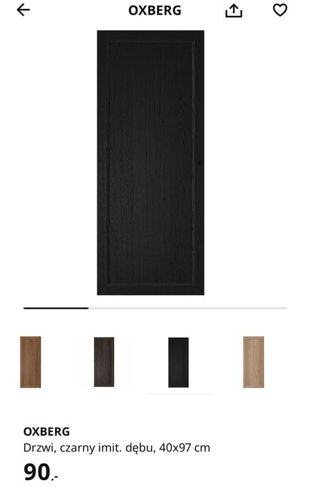 IKEA drzwi do regału Billy OXBERG kolor czarny 6x 40x97 cm