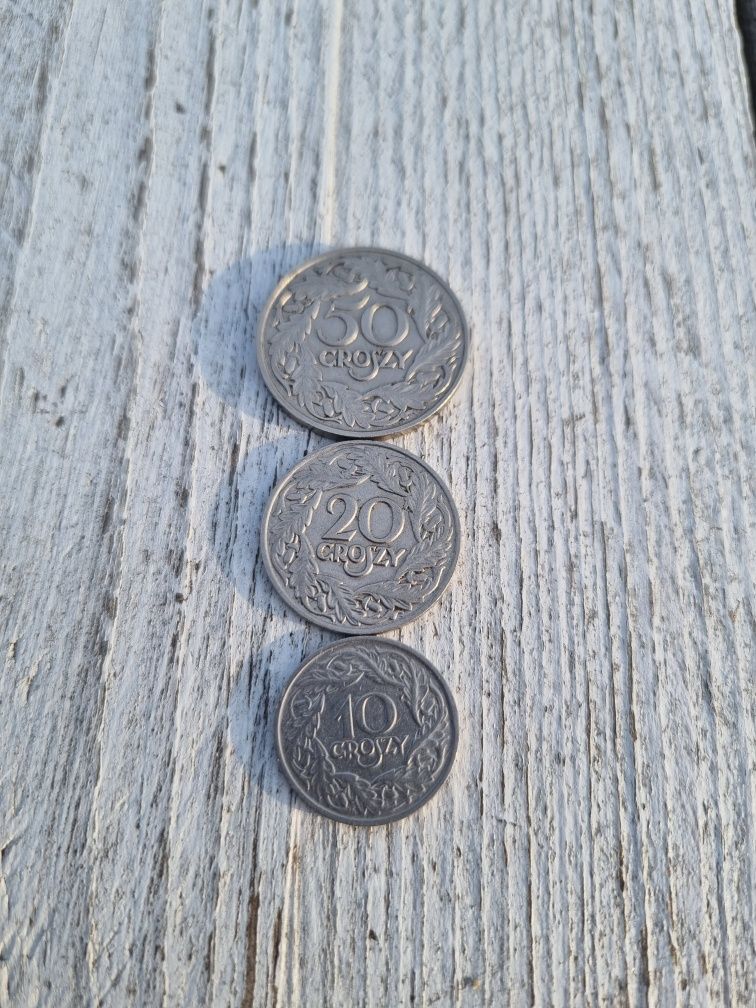Stuletnie monety 10gr, 20gr, 50gr