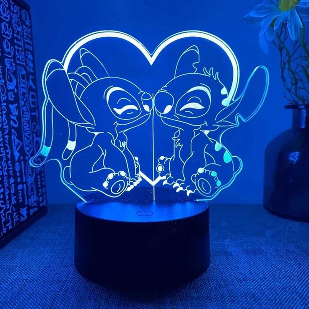 3D LED Lampka Nocna - Lilo i Stitch