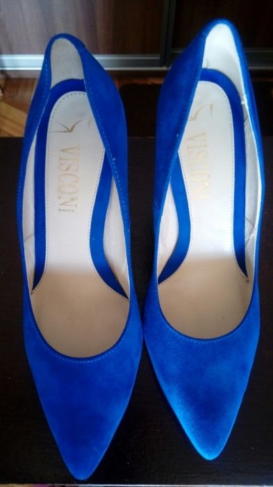 Buty szpilki chabrowe