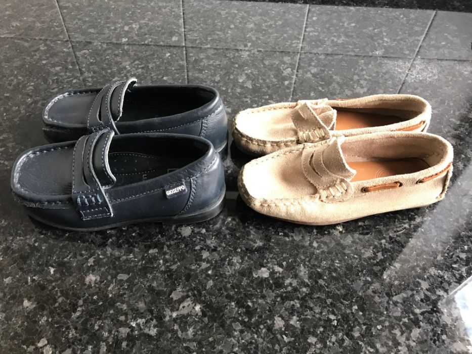 Sapatos moccasins em pele para criança Zara e Gioseppo
