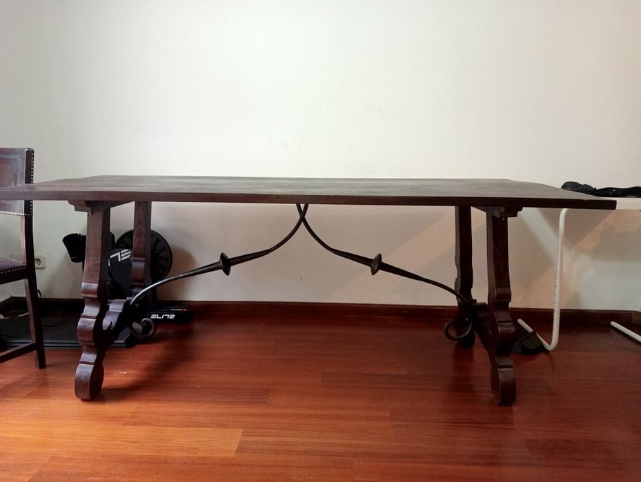 Mesa rustica madeira 8 lugares 8 cadeiras