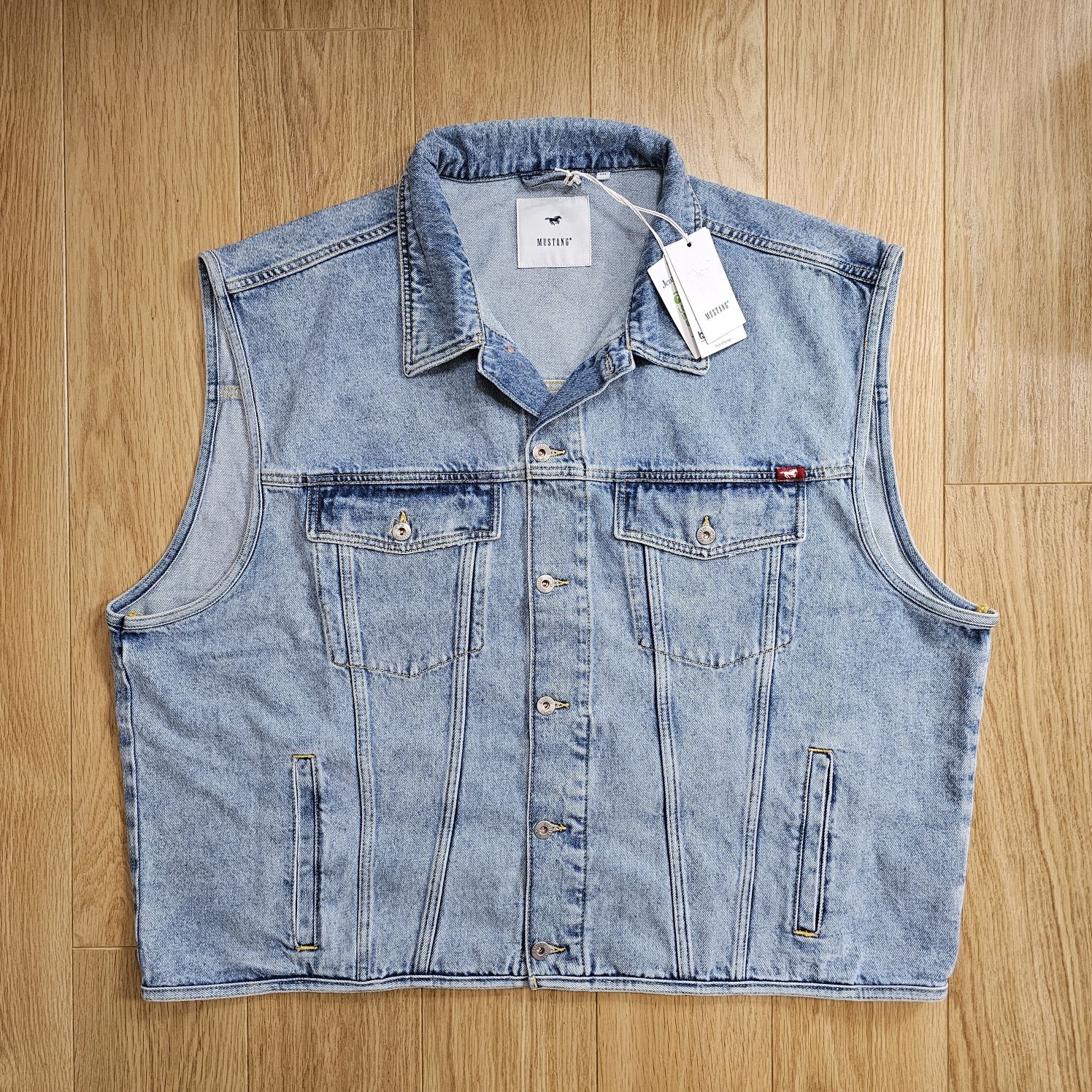 Jeansowa kamizelka bezrękawnik MUSTANG rozmiar 2XL XXL jak 3XL bawełna