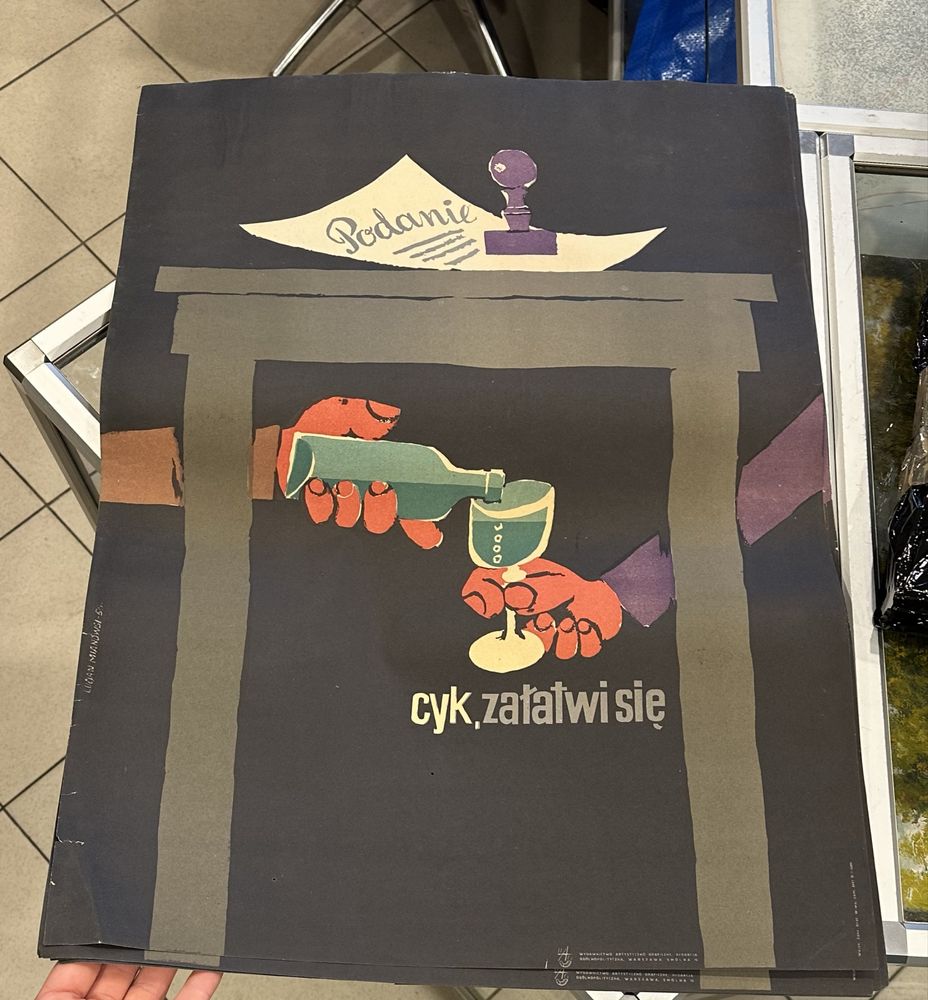 Lucjan Mianowski  1956 plakat cyk załatwi się unikat