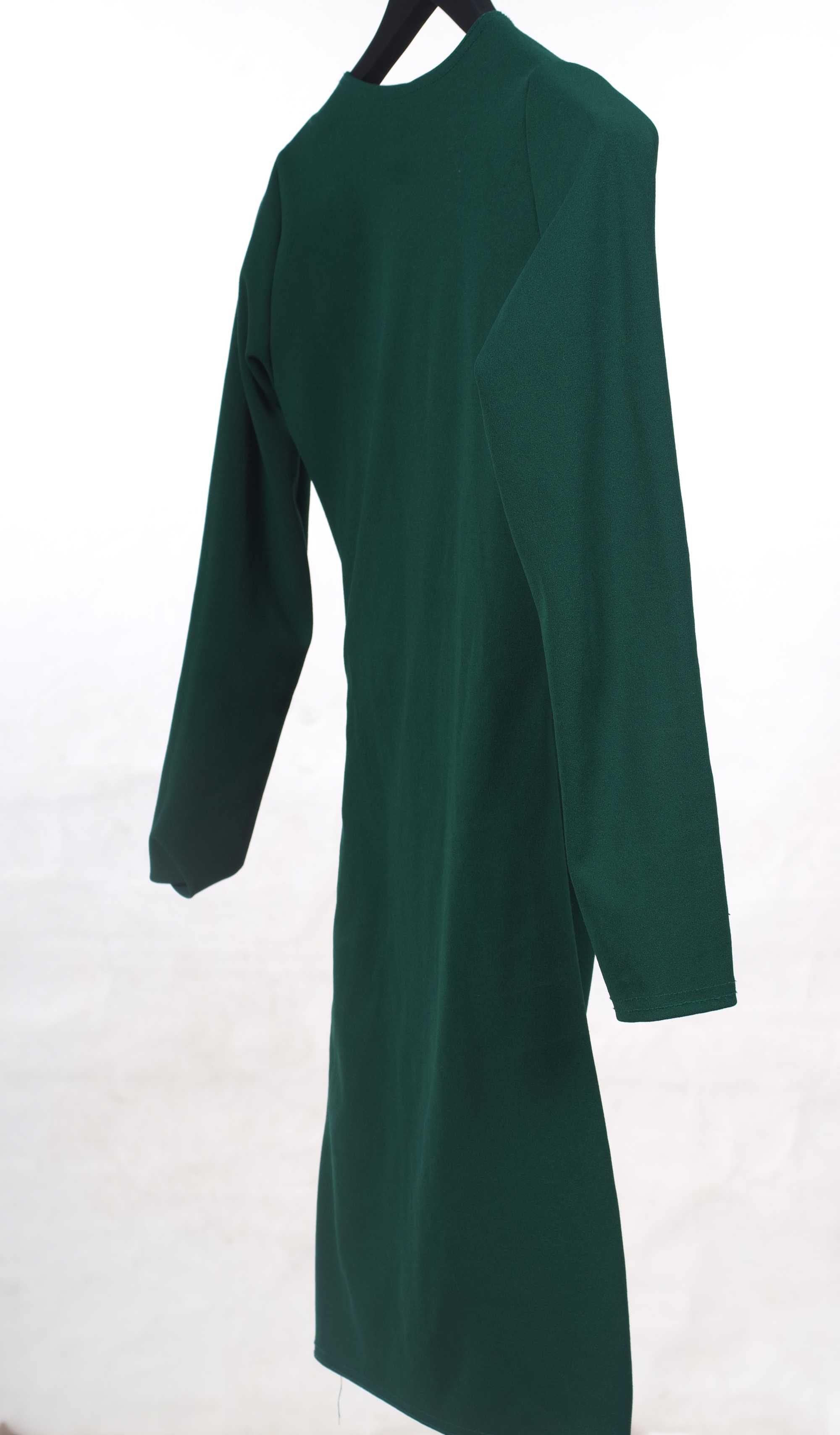 sukienka damska S 36 butelkowa zieleń, sukienka przekładana, Chenelle