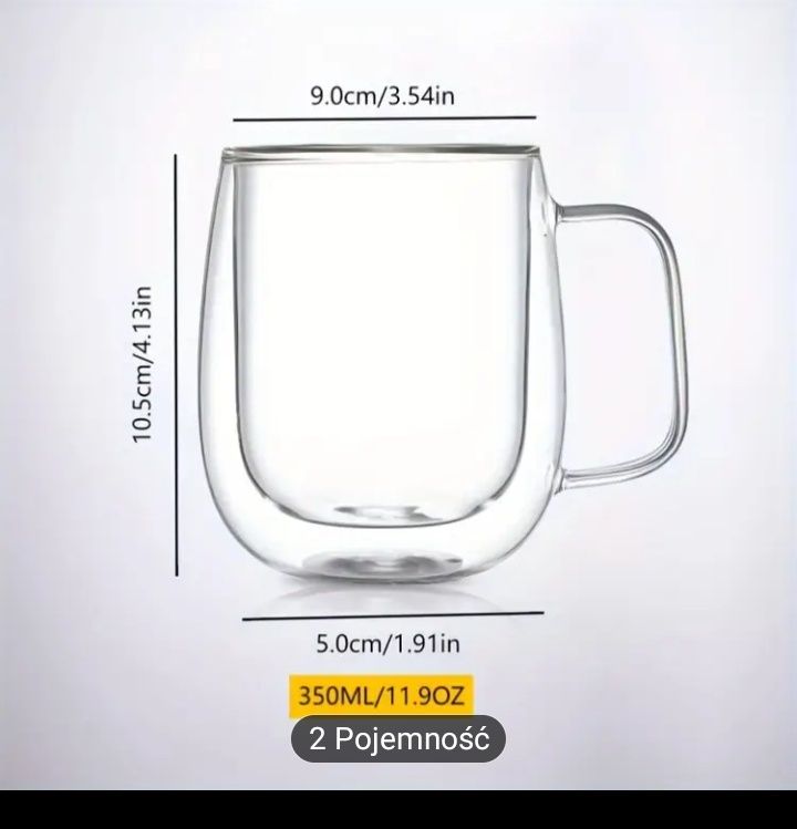Szklanki termiczne podwójna ścianka nowe