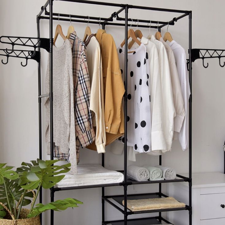 Wieszak na Ubrania Buty Podwójny Stojak Stojący Loft Duży Szafa