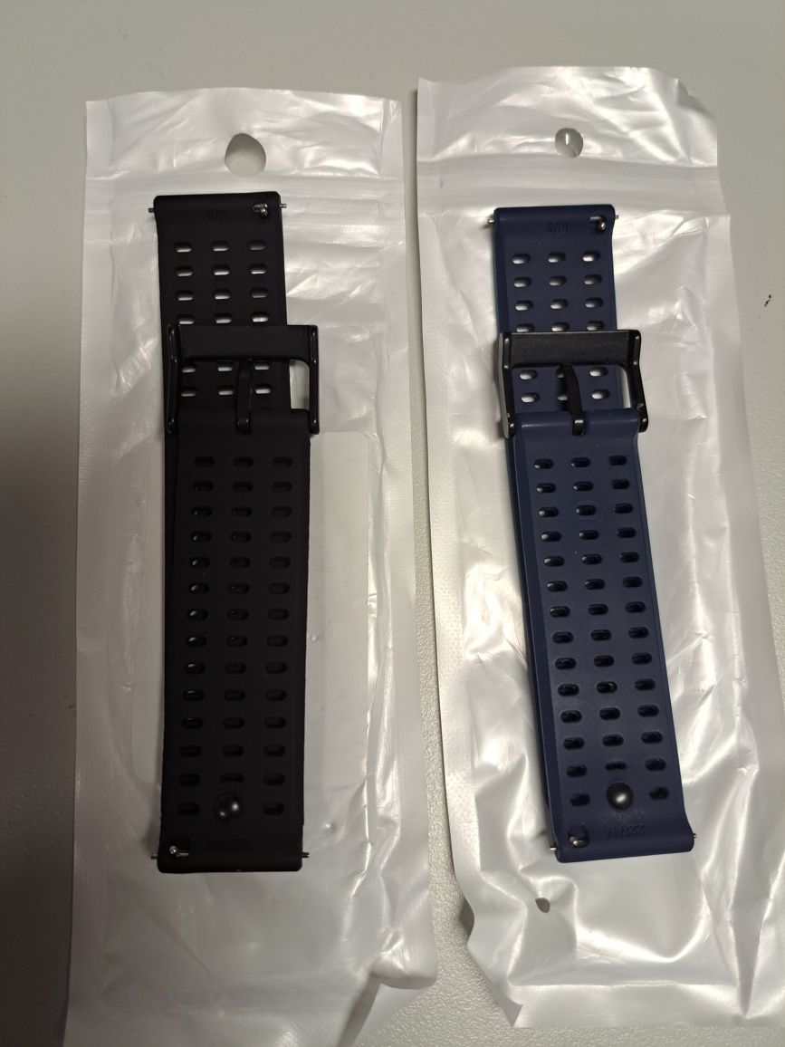 2 Braceletes Novas 22mm - Sistema Fácil Fixação  Azul e Preta