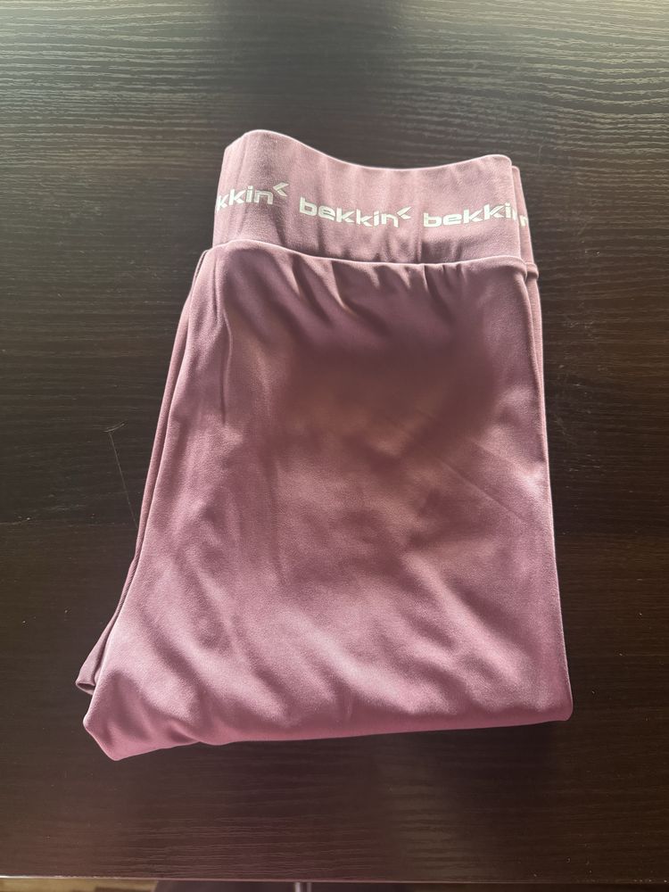 Legginsy sportowe Bekkin jak nowe S-L rôżowe wygodne logowane