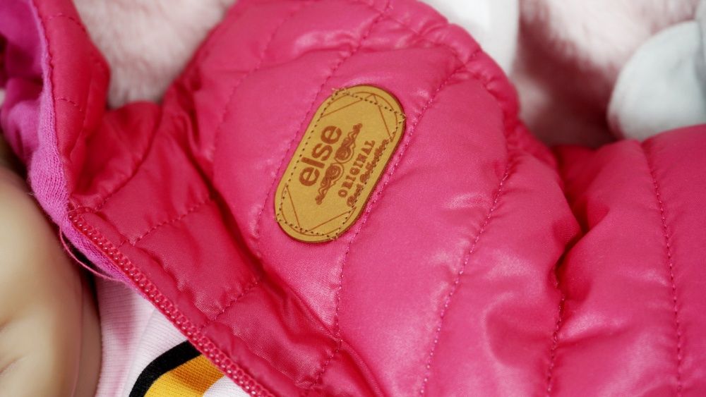 3-6 m-KAMIZELKA Ocieplacz z kapturem na jesień RÓŻOWA Bezrękawnik