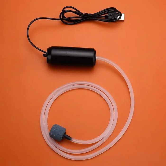 Бесшумний воздушный компресор для аквариума помпа работает от usb