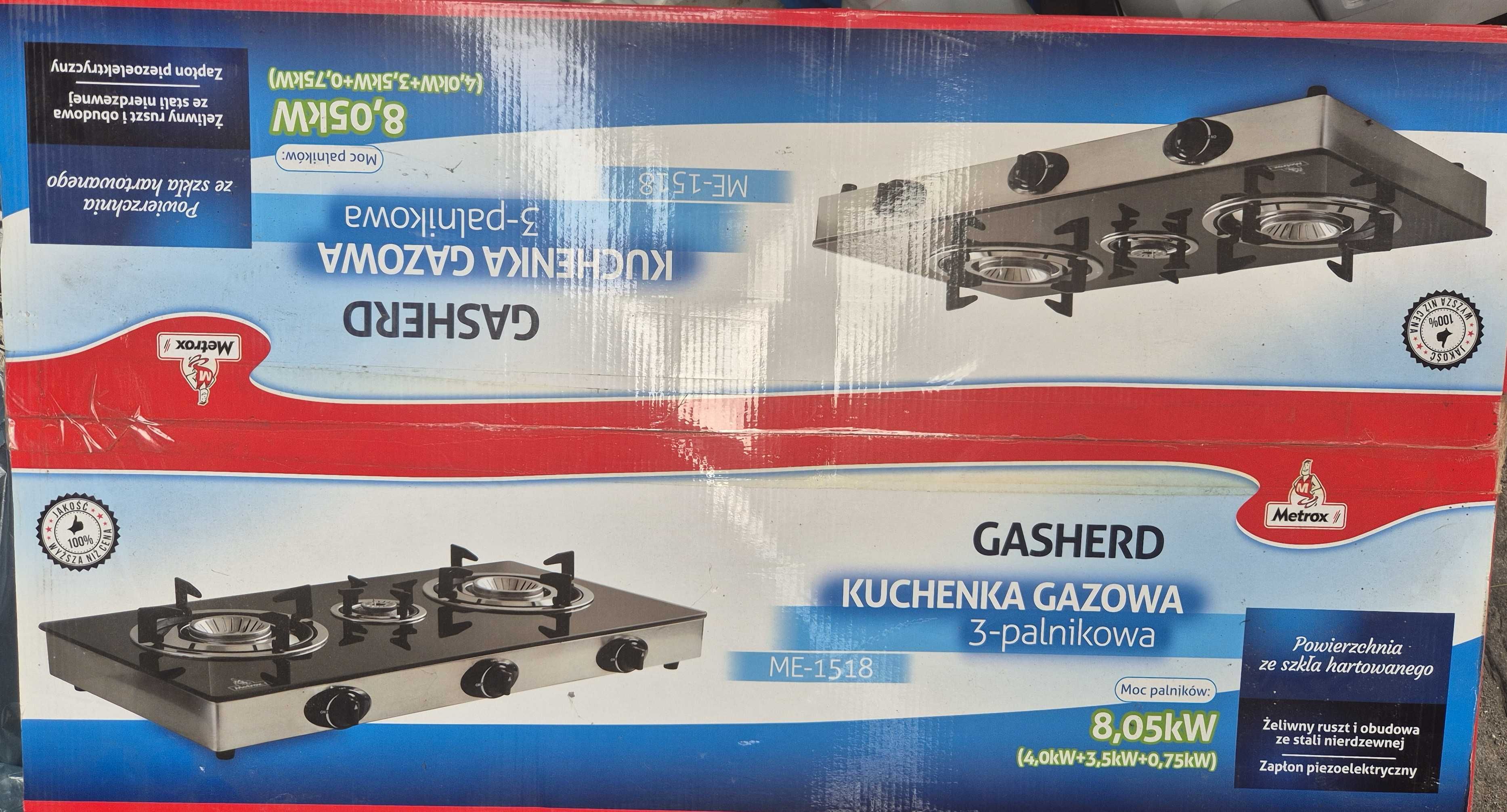 Sprzedam nową kuchenkę gazową, nowy reduktor i nową butlę.