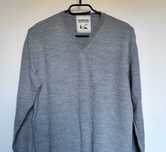 Sweter męski unisex gładki 50% wełna szary Swetr Pulower długi rękaw
