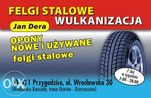 PROSTOWANIE FELG MASZYNOWO Wulkanizacja Jan Dera Przygodzice