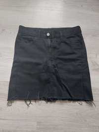 Jeansowa czarna spódniczka h&m