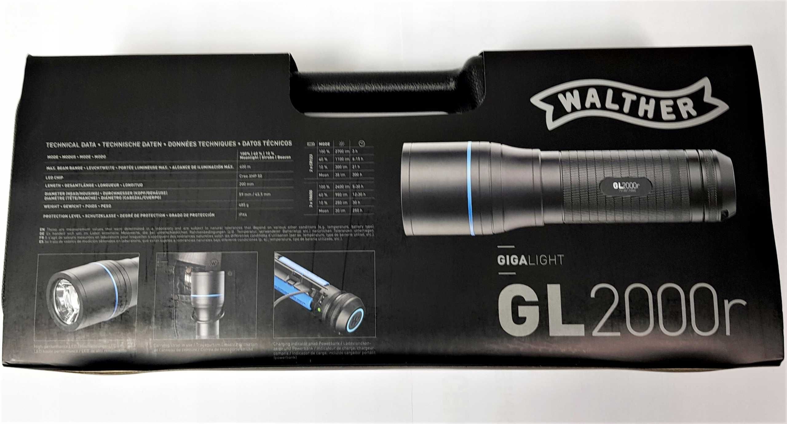 Latarka Walther GL2000R LED AKCESORIA 2700 lm