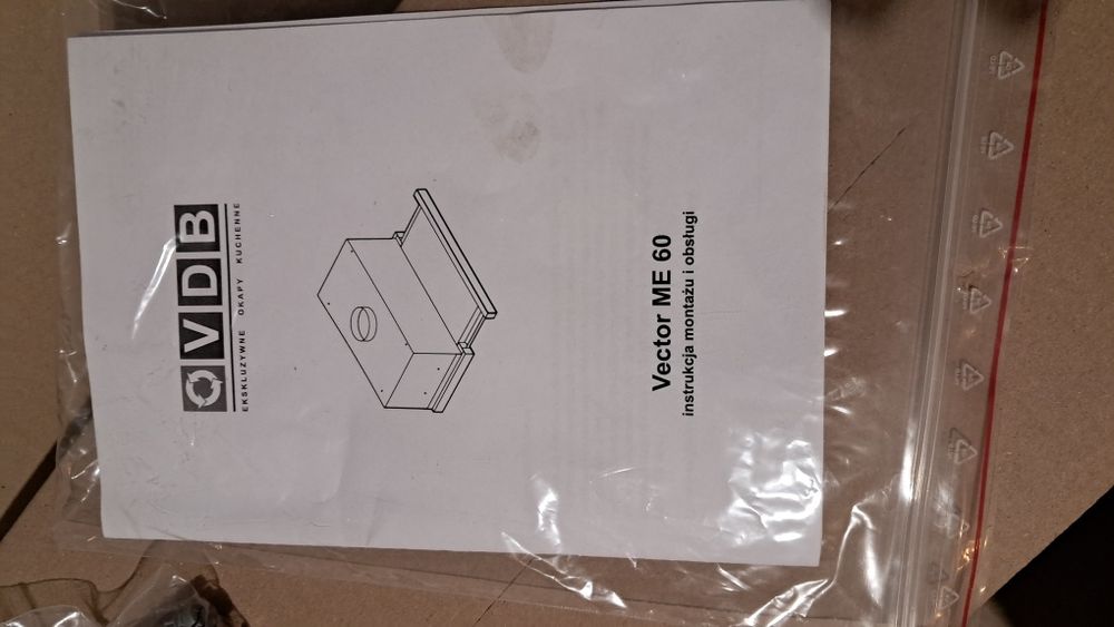 Okap pochłaniacz do zabudowy 60cm czarny