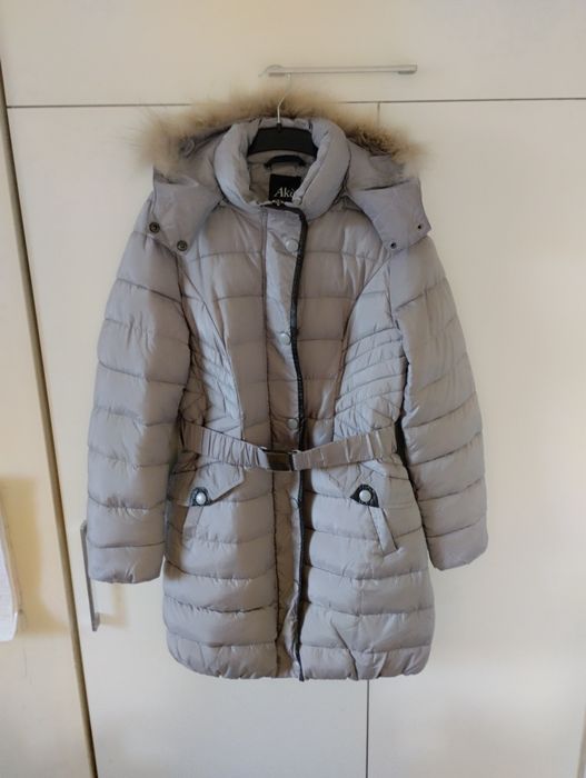 Długa pikowana kurtka płaszcz jesienno-zimowy XL Akè