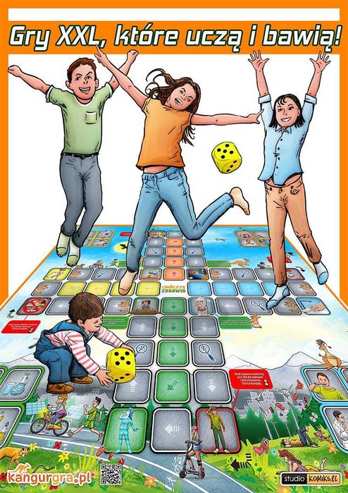 GRA XXL dla DZIECI ZDROWIA edukacyjna gra wielkoformatowa 4 x 4 metra