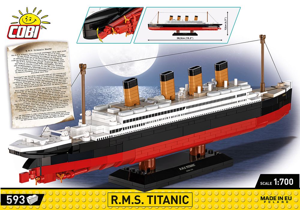Klocki Cobi 1680 Statek R.m.s Titanic Hc 593 El.