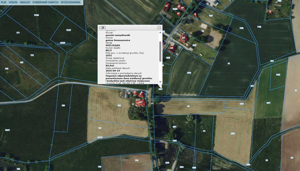 Działka budowlana Wielołęka opolskie - cicha okolica